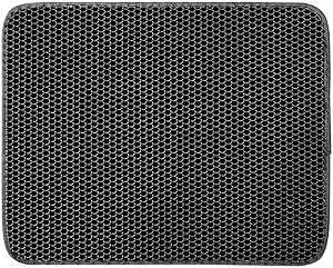 Cat Litter Mat, Honeycomb Double Layer Waterproof Cat Litter Trapping Mat, Washable And Reusable Cat Toilet Mat For Indoor Cats (Black, 55x75cm)