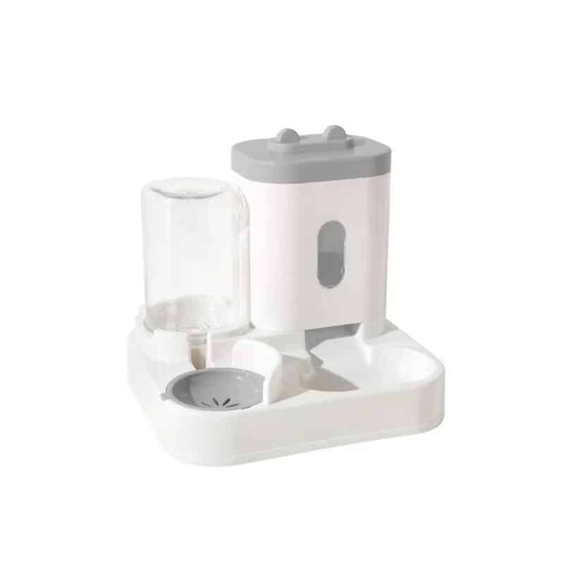 TaraPet 2 in 1 Automatic Pet Feeder,Cat Feeding Bowl and Water Dispenser, Drinking Bowl (Gray)