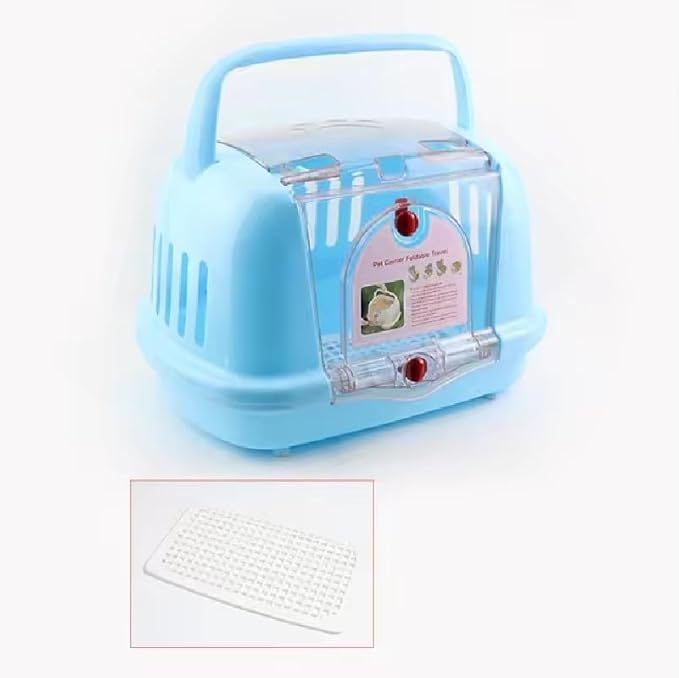 Pet Travel Carrier Ventilation Hard Sided Cat Carrier Airplane Air Box for Cats and Kitten Carrying Walking Pet Store (Blue)