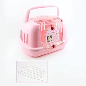 Pet Travel Carrier Ventilation Hard Sided Cat Carrier Airplane Air Box for Cats and Kitten Carrying Walking Pet Store (Pink)