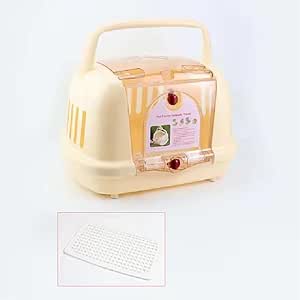 Pet Travel Carrier Ventilation Hard Sided Cat Carrier Airplane Air Box for Cats and Kitten Carrying Walking Pet Store (Beige)