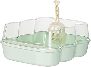 Semi-enclosed indoor cat litter box
