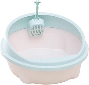 Cat Litter Box Heighten Easy to Clean Sand Box Sturdy Cat Litter Container Bedpan Privacy Pet Litter Tray for Small Animals Kittens Cats