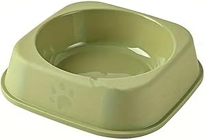 Plastic Cat Food Bowl - Anti-Tip Cat Meal Plate with Cool Colors