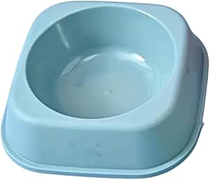Plastic Cat Food Bowl - Anti-Tip Cat Meal Plate with Cool Colors