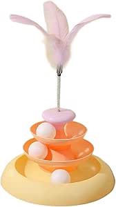 Interactive Cat Toy with Feather Teaser - Durable Polypropylene