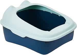 Kitty Litter Box Comfortable Semi Closed Sturdy Kitten Potty Toilet Kitty Litter Pan For Indoor Cats Cats Pet Toilet (Green