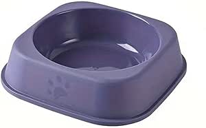 Plastic Cat Food Bowl - Anti-Tip Cat Meal Plate with Cool Colors