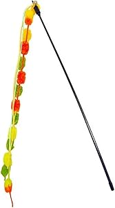 Plush Ball Cat Teaser Wand Toy for Cats (Blue)