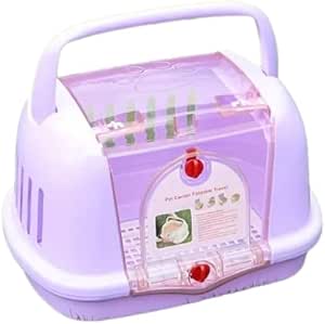 Pet Travel Carrier Ventilation Hard Sided Cat Carrier Airplane Air Box for Cats and Kitten Carrying Walking Pet Store (Purple)