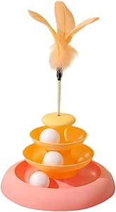 Interactive Cat Toy with Feather Teaser - Durable Polypropylene
