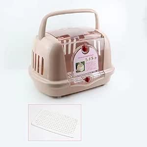 Pet Travel Carrier Ventilation Hard Sided Cat Carrier Airplane Air Box for Cats and Kitten Carrying Walking Pet Store (Brown)