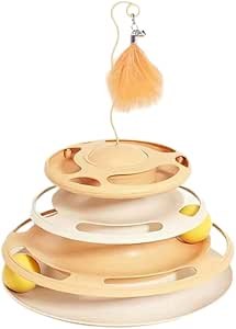 Ufo Shape With Double Layer Rotating Disc Treat Dispenser Toy for Cats (Orange)