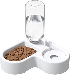 2-in-1 Corner Shaped Automatic Pet Feeder & Water Dispenser - Convenient Food and Hydration Station for Cats