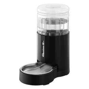 TaraPet Pet Water Dispenser, 4L Gravity Water Dispenser for Cats with Visible Window, Water Dispenser for Dogs/Cats/Pets, Black