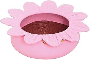 Sunflower Shape Felt Pet Bed for Cats Nest Cute Sleeping Bed (Pink)