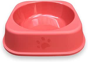 Plastic Cat Food Bowl - Anti-Tip Cat Meal Plate with Cool Colors