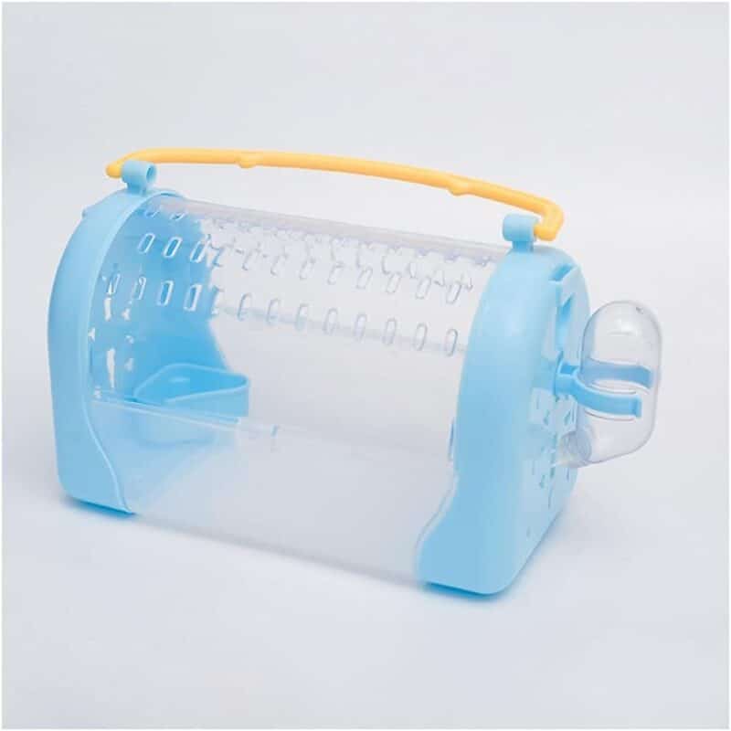 TaraPet Hamster Carrier Cage Pet Outgoing Cage Pouch Rat Guinea Pig Travel Transport (Blue)