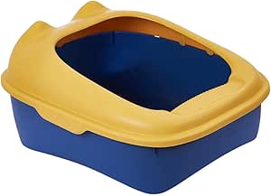 Kitty Litter Box Comfortable Semi Closed Sturdy Kitten Potty Toilet Kitty Litter Pan For Indoor Cats Cats Pet Toilet (Blue