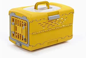 Collapsible Portable Dog Cat Crate Pet Carrier Cage (Yellow