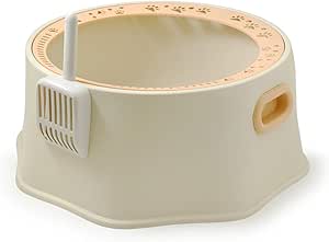Large Round Cat Litter Box with High Rim