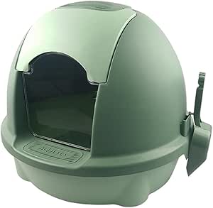 Enclosed Cat Litter Box Odor-proof And Anti-sand Cat Litter Toilet for Cats (Green)