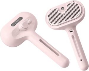 Steam Pet Brush Anti-Static Rechargeable Steamy Brush for Cats and Dogs
