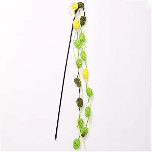 Long Pole with Bite Bell Wear-resistant Cat Teasing Stick Cat Wand Toy (Green)
