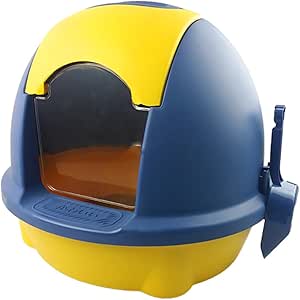 Enclosed Cat Litter Box Odor-proof And Anti-sand Cat Litter Toilet for Cats (Blue)