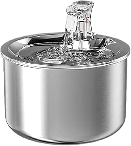 Stainless Steel Smart Pet Water Fountain features a 2L capacity