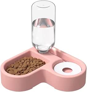 2-in-1 Corner Shaped Automatic Pet Feeder & Water Dispenser - Convenient Food and Hydration Station for Cats