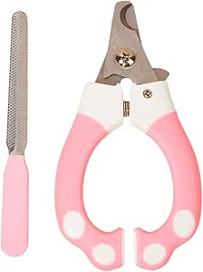 Stainless Steel Professional Tool Nail Clipper Cutter with Nail File for Dog and Cat (Pink)