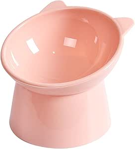 Two-eared elevated cat bowl