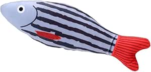 Interactive Plush Fish Cat Toy with Crinkle Paper - Durable Polyester Blend