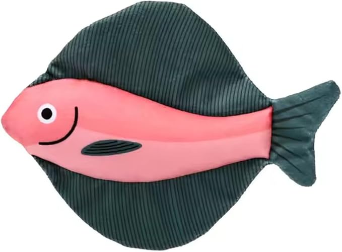 Interactive Plush Fish Cat Toy with Crinkle Paper - Durable Polyester Blend