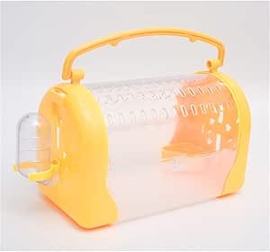 Hamster Carrier Cage Pet Outgoing Cage Pouch Rat Guinea Pig Travel Transport (Yellow)