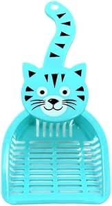 Cat Face Shape Poop Scooper Cat Box Scooper Toilet Cleaning Spoons Non-Slip Cat Shape Handle Hollow Cat Sand Shovel for Cat