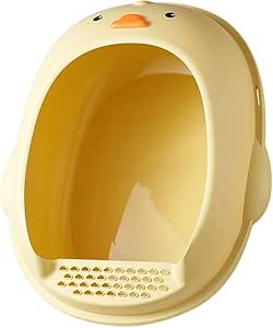 Duck Shape Cat Litter Box Semi Enclosed Anti Splashing Easy Cleaning Durable Cat Potty Pan Kitten Sandbox Pet Bedpan (Yellow