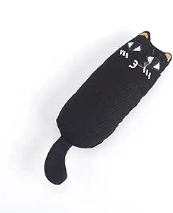 Catnip Toy Bite Resistant Catnip Plush Pillow Chew Toys Thumb Shape Teeth Grinding Catnip Pet Interactive Cloth Toy for Cat Teasing Relaxation for Cats (Black)