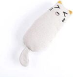 Catnip Toy Bite Resistant Catnip Plush Pillow Chew Toys Thumb Shape Teeth Grinding Catnip Pet Interactive Cloth Toy for Cat Teasing Relaxation for Cats (Gray)