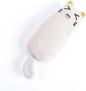 Catnip Toy Bite Resistant Catnip Plush Pillow Chew Toys Thumb Shape Teeth Grinding Catnip Pet Interactive Cloth Toy for Cat Teasing Relaxation for Cats (Gray)