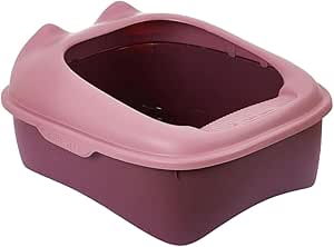 Kitty Litter Box Comfortable Semi Closed Sturdy Kitten Potty Toilet Kitty Litter Pan For Indoor Cats Cats Pet Toilet (Pink