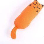 Catnip Toy Bite Resistant Catnip Plush Pillow Chew Toys Thumb Shape Teeth Grinding Catnip Pet Interactive Cloth Toy for Cat Teasing Relaxation for Cats (Orange)