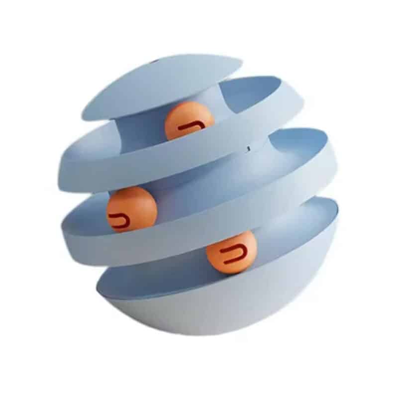 TaraPet Interactive Cat Tumbler Toy - Durable Plastic, Battery-Free, Suitable for All Breeds (Light Blue)