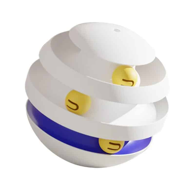 TaraPet Interactive Cat Tumbler Toy - Durable Plastic, Battery-Free, Suitable for All Breeds (White)