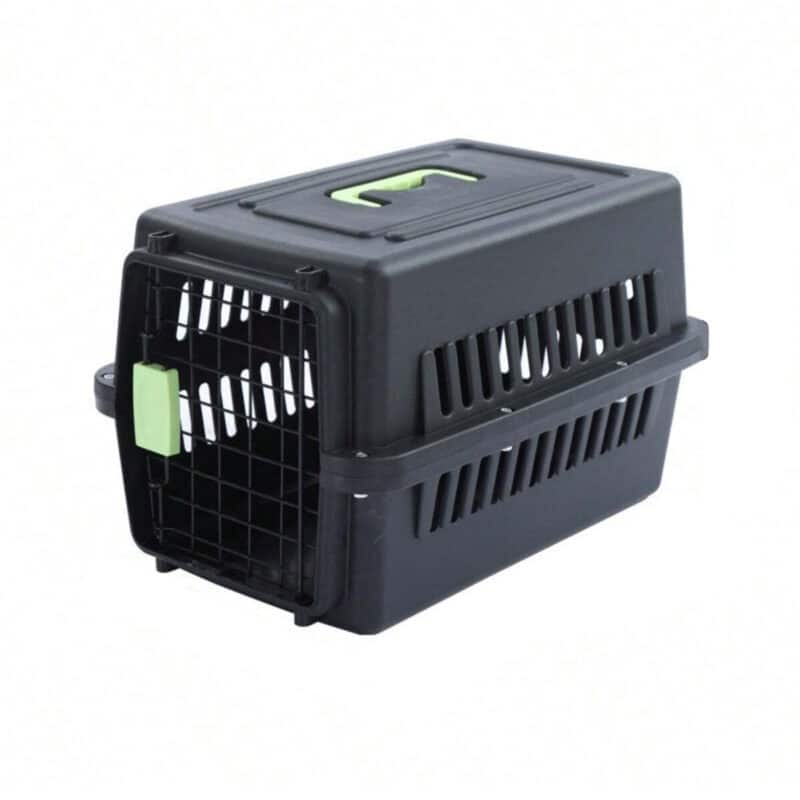TaraPet Small Pet Travel Crate with Easy-Open Latch Airline Approved, Durable Kennel for Dogs, Cats & Puppies (Black)