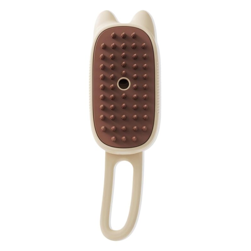TaraPet Steam Brush, Cat Deshedding Brush, Cat Hair Brush, Rotating Massage Brush, Pet Steam Brush, Steam Brush for Dogs, Grooming, Rechargeable Cat Steamer (Beige)
