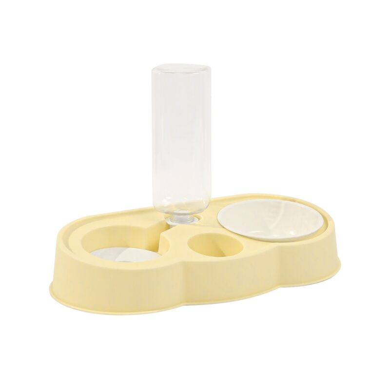 TaraPet Cat Water Fountain Dispenser, Cloud-Shaped Pet Feeder, Auto Refill Cat Water Bowl, Non-Skid Cat Dish, Large Capacity Cat Waterer 500ml (Yellow)
