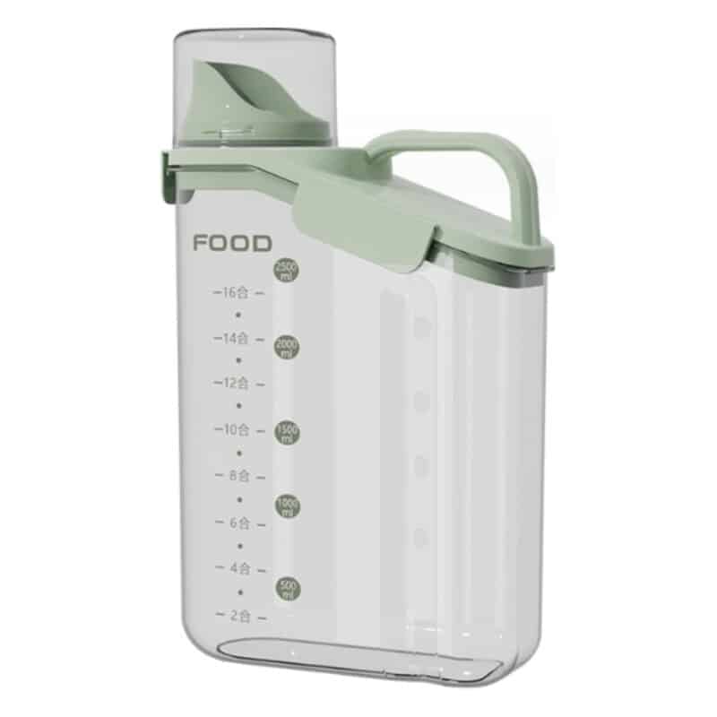 TaraPet Sealed Pet Food Storage Container, Airtight Plastic Dog Food Storage Bucket With Measuring Cup And Handle Design (Green, 2800ML)