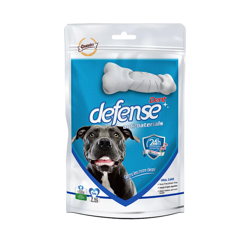 Gnawlers 3"Dent Defense Antibacterial For Dogs 7pcs/pack (105g)
